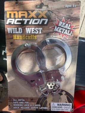 NWT Wild West Silver Handcuffs - Real Metal
